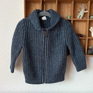 GAP Kids Blue Knit Zip Sweater Cardigan
